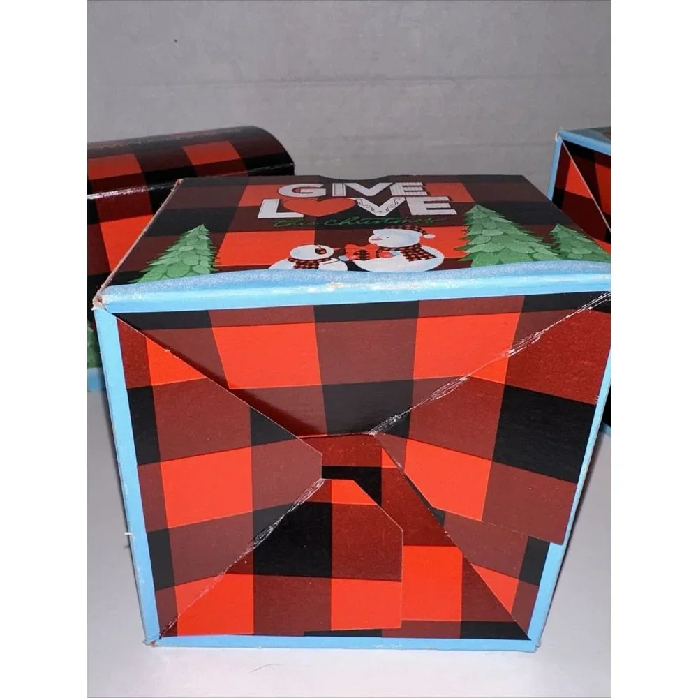 Bath & Body Works Christmas Snowmen 3 Wick Candle Gift Box Boxes Give Love 3